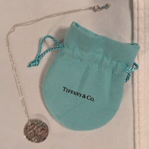 Tiffany & Co Fifth Avenue New York Circular Style Pendant with Necklace